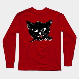 Cat Sticking Out Tongue Long Sleeve T-Shirt